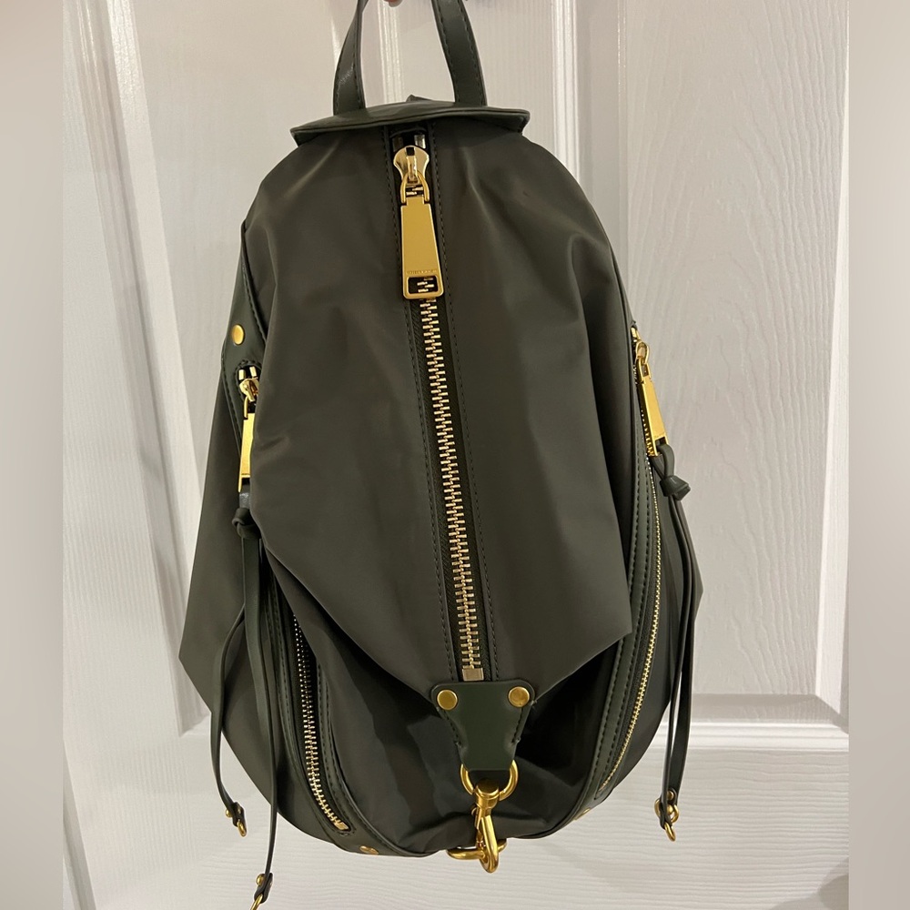 Rebecca Minkoff Julian Backpack Olive Green Gold Hardware LARGE